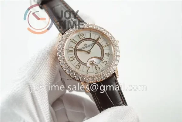 Jaeger-LeCoultre Rendez-Vous Night & Day ZF 1:1 Best Edition RG Diamonds Bezel  Leather Strap SA898