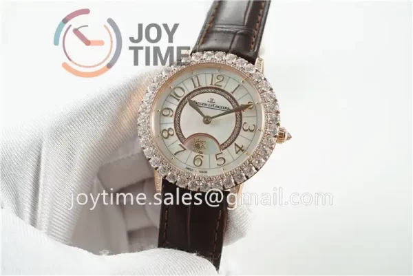 Jaeger-LeCoultre Rendez-Vous Night & Day ZF 1:1 Best Edition RG Diamonds Bezel  Leather Strap SA898