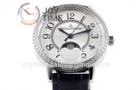 Jaeger-LeCoultre Rendez-Vous Night & Day ZF 1:1 Best Edition  Diamonds Bezel  Leather Strap SA898