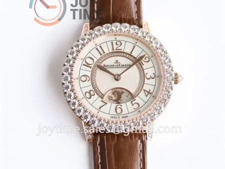 Jaeger-LeCoultre Rendez-Vous Night & Day GF 1:1 Best Edition RG Diamonds Bezel  Leather Strap SA898