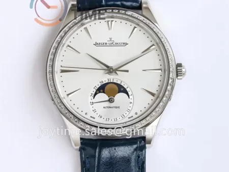 Jaeger-LeCoultre Master Ultra Thin Ladies GF 1:1 Best Edition SS Diamond Bezel Leather Strap A825