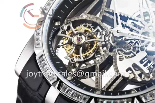 Roger Dubuis Excalibur Spider  BBR 1:1 Best Edition Diamond Bezel Leather Strap Tourbillon