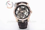 Roger Dubuis Excalibur Spider  BBR 1:1 Best Edition RG Diamond Bezel Leather Strap Tourbillon