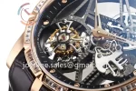 Roger Dubuis Excalibur Spider  BBR 1:1 Best Edition RG Diamond Bezel Leather Strap Tourbillon