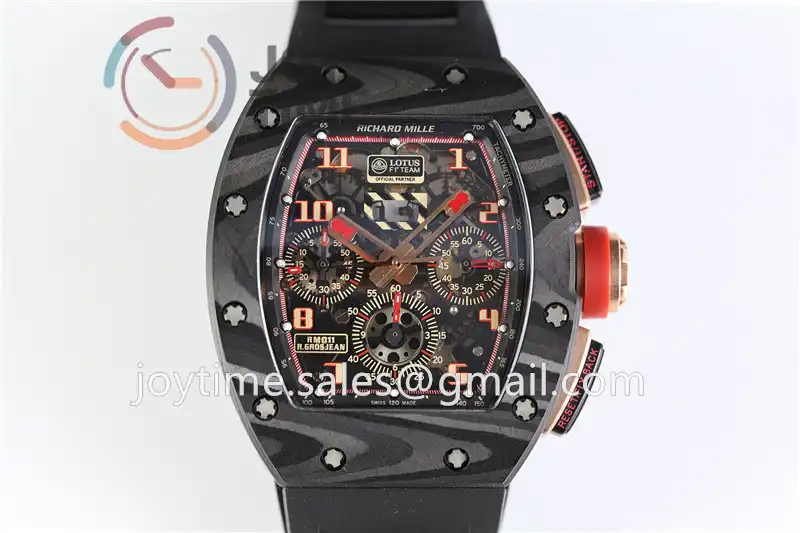 Richard Mille RM011 KVF 1:1 Best Edition Carbon Case Rubber Strap A7750