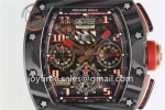 Richard Mille RM011 KVF 1:1 Best Edition Carbon Case Rubber Strap A7750