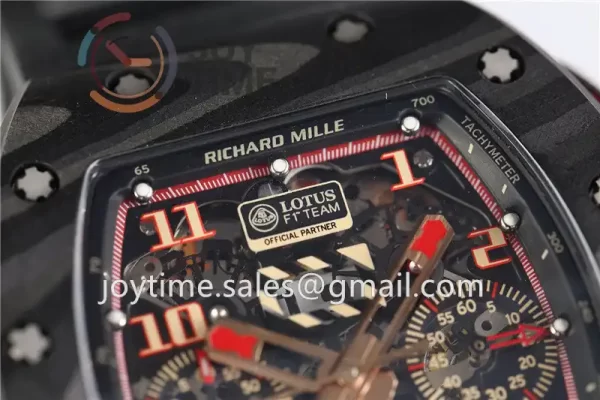 Richard Mille RM011 KVF 1:1 Best Edition Carbon Case Rubber Strap A7750