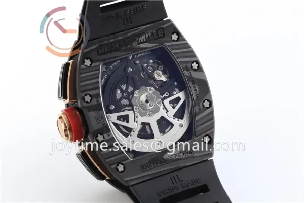 Richard Mille RM011 KVF 1:1 Best Edition Carbon Case Rubber Strap A7750