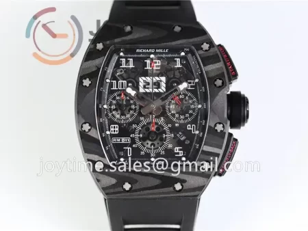 Richard Mille RM011 KVF 1:1 Best Edition Carbon Case Rubber Strap A7750