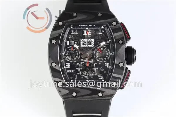 Richard Mille RM011 KVF 1:1 Best Edition Carbon Case Rubber Strap A7750