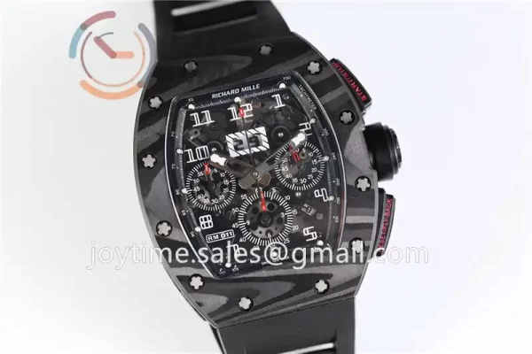 Richard Mille RM011 KVF 1:1 Best Edition Carbon Case Rubber Strap A7750