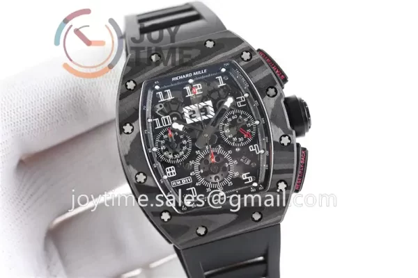 Richard Mille RM011 KVF 1:1 Best Edition Carbon Case Rubber Strap A7750