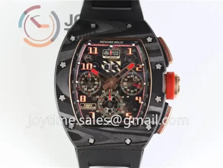 Richard Mille RM011 KVF 1:1 Best Edition Carbon/RG Case Rubber Strap A7750