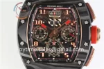 Richard Mille RM011 KVF 1:1 Best Edition Carbon/RG Case Rubber Strap A7750