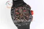 Richard Mille RM011 KVF 1:1 Best Edition Carbon/RG Case Rubber Strap A7750