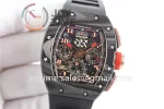 Richard Mille RM011 KVF 1:1 Best Edition Carbon/RG Case Rubber Strap A7750