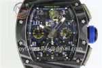 Richard Mille RM011 KVF 1:1 Best Edition Carbon/Titanium Case Rubber Strap A7750