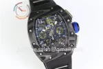 Richard Mille RM011 KVF 1:1 Best Edition Carbon/Titanium Case Rubber Strap A7750