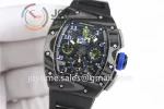 Richard Mille RM011 KVF 1:1 Best Edition Carbon/Titanium Case Rubber Strap A7750