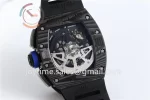 Richard Mille RM011 KVF 1:1 Best Edition Carbon/Titanium Case Rubber Strap A7750