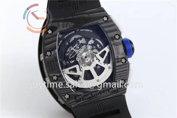 Richard Mille RM011 KVF 1:1 Best Edition Carbon/Titanium Case Rubber Strap A7750