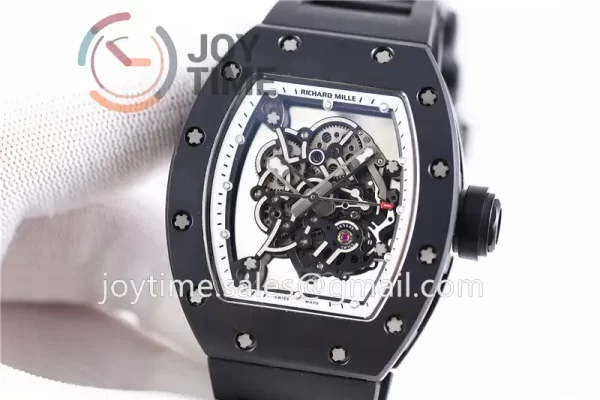 Richard Mille RM055 KVF 1:1 Best Edition Ceramic Case Rubber Strap Miyota8215