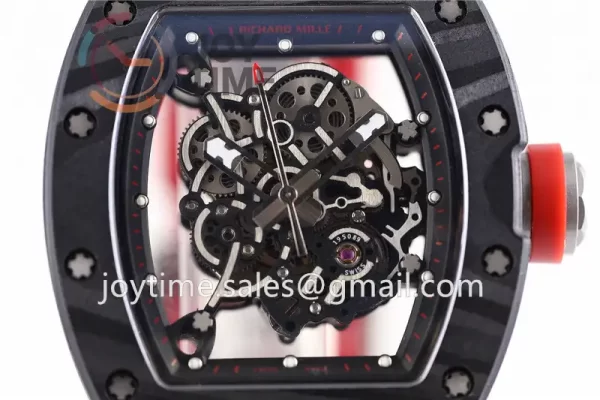 Richard Mille RM055 KVF 1:1 Best Edition Carbon/Titanium Case Rubber Strap Miyota8215