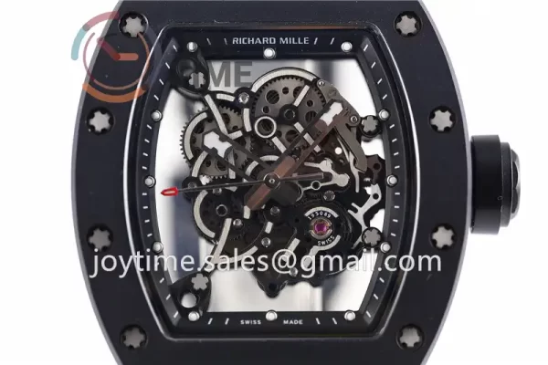 Richard Mille RM055 KVF 1:1 Best Edition Ceramic Case Rubber Strap Miyota8215