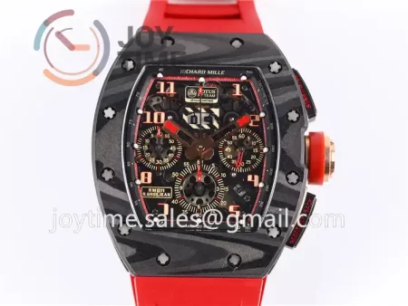 Richard Mille RM011 KVF 1:1 Best Edition Carbon Case Rubber Strap A7750