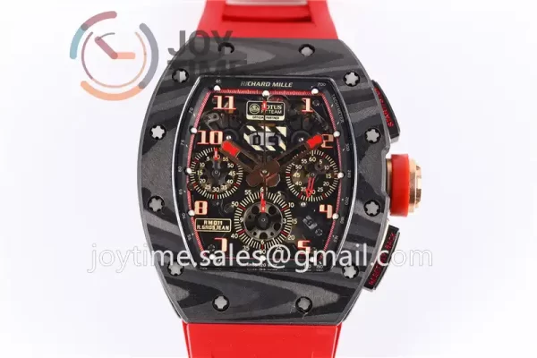 Richard Mille RM011 KVF 1:1 Best Edition Carbon Case Rubber Strap A7750