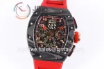 Richard Mille RM011 KVF 1:1 Best Edition Carbon Case Rubber Strap A7750