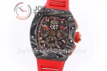 Richard Mille RM011 KVF 1:1 Best Edition Carbon/RG Case Rubber Strap A7750