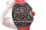 Richard Mille RM011 KVF 1:1 Best Edition Carbon/RG Case Rubber Strap A7750