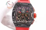 Richard Mille RM011 KVF 1:1 Best Edition Carbon/RG Case Rubber Strap A7750