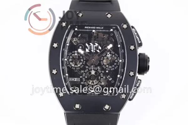 Richard Mille RM011 KVF 1:1 Best Edition Ceramic Case Rubber Strap A7750