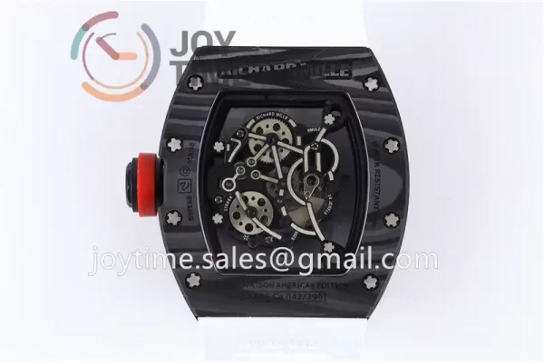 Richard Mille RM055 KVF 1:1 Best Edition Carbon Case Rubber Strap Miyota8215