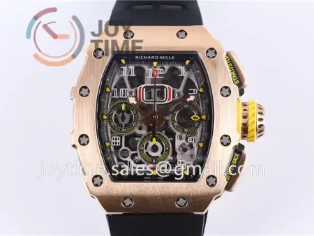 Richard Mille RM011 KVF 1:1 Best Edition RG Case Rubber Strap A7750