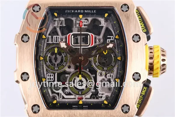 Richard Mille RM011 KVF 1:1 Best Edition RG Case Rubber Strap A7750