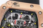 Richard Mille RM011 KVF 1:1 Best Edition RG/Titanium Case Rubber Strap A7750