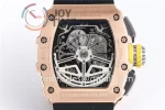 Richard Mille RM011 KVF 1:1 Best Edition RG/Titanium Case Rubber Strap A7750