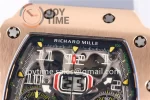 Richard Mille RM011 KVF 1:1 Best Edition RG/Titanium Case Rubber Strap A7750