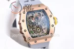 Richard Mille RM011 KVF 1:1 Best Edition RG/Titanium Case Rubber Strap A7750