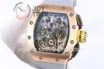 Richard Mille RM011 KVF 1:1 Best Edition RG/Titanium Case Rubber Strap A7750