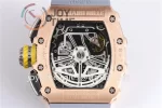 Richard Mille RM011 KVF 1:1 Best Edition RG/Titanium Case Rubber Strap A7750