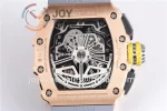 Richard Mille RM011 KVF 1:1 Best Edition RG/Titanium Case Rubber Strap A7750