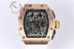 Richard Mille RM011 KVF 1:1 Best Edition RG/Titanium Case Rubber Strap A7750