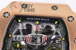 Richard Mille RM011 KVF 1:1 Best Edition RG/Titanium Case Rubber Strap A7750