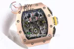 Richard Mille RM011 KVF 1:1 Best Edition RG/Titanium Case Rubber Strap A7750