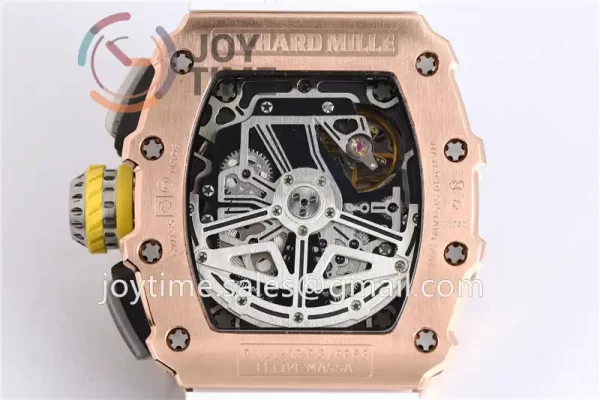 Richard Mille RM011 KVF 1:1 Best Edition RG/Titanium Case Rubber Strap A7750