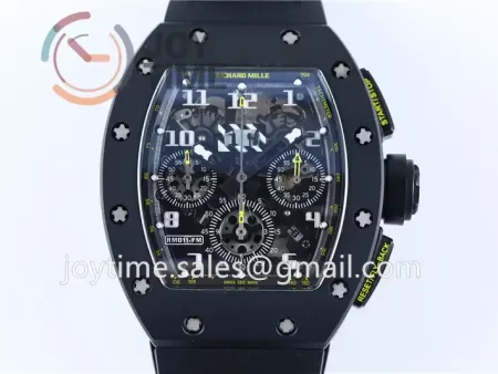 Richard Mille RM011 KVF 1:1 Best Edition Ceramic Case Rubber Strap A7750